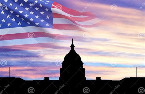 US Capitol Building Silhouette,Washington DC Stock Image - Image of ...