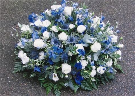 Funeral Flowers - Blue and White Country Posy