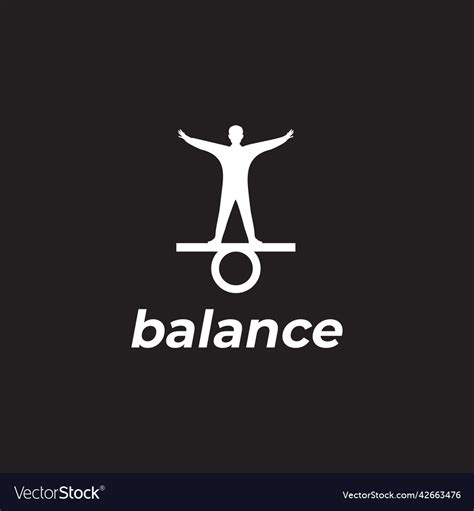 Standing human balance logo design Royalty Free Vector Image