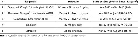 Systemic Therapy Received by the Patient | Download Scientific Diagram