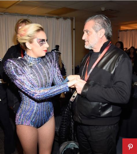 Lady Gaga with her father Joe Germanotta backstage at the Super Bowl | Slaylebrity