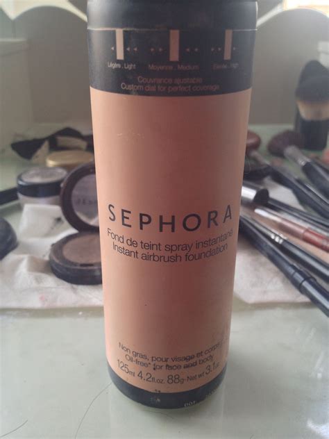 Sephora spray foundation. Airbrush style, oil free, adjustable nozzle for low/med/high coverag ...