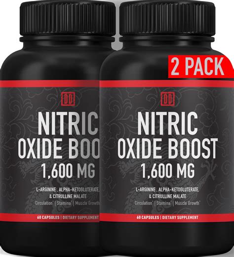 Nitric Oxide Booster Supplement - 1600mg Extra Strength L-Arginine, Citrulline Malate, and Alpha ...