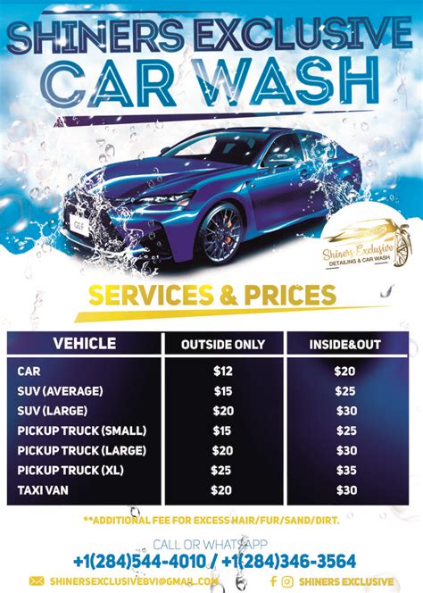 Car Wash Price List | Car wash services, Car wash business, Car wash prices