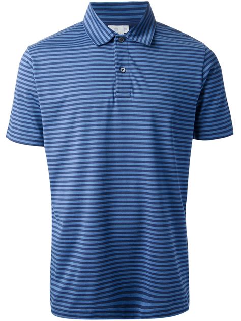 Lyst - Sunspel Striped Polo Shirt in Blue for Men