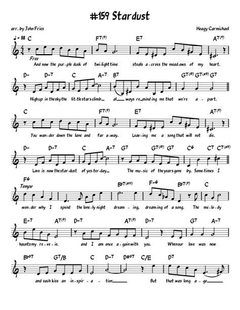 Stardust - Piano, Vocal, Guitar - Digital Sheet Music | Sheet Music Plus