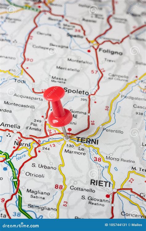 Terni Pinned on a Map of Italy Stock Image - Image of direction ...