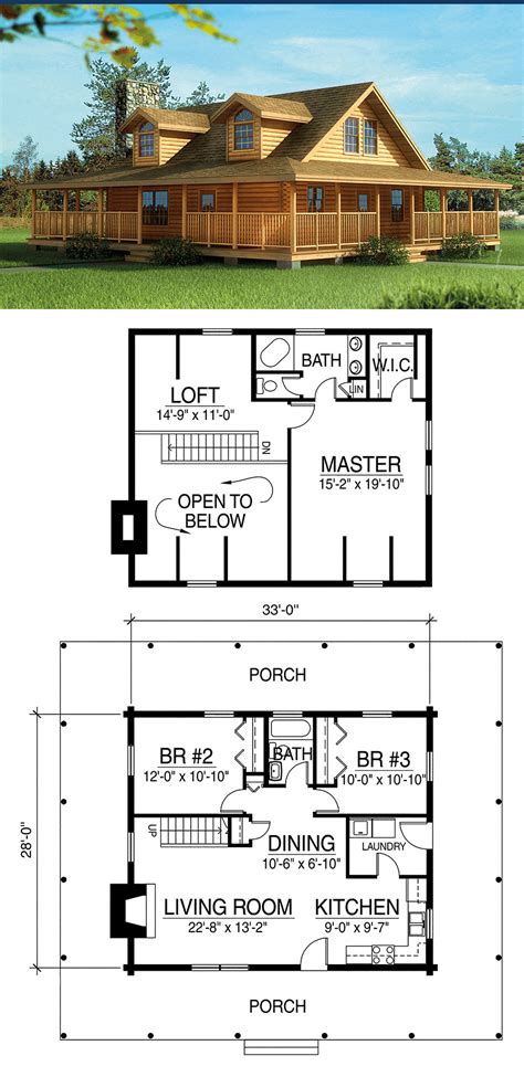 Elkmont Log Home Floor Plan | Cottage style house plans, Cabin floor ...