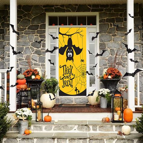 Bat Decor Door Cover Halloween Decor Halloween Decor Outdoor Halloween Door Decor Halloween ...