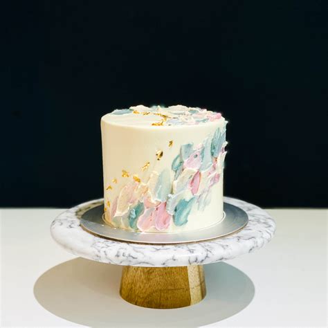 PASTEL PINK AND TEAL ABSTRACT CAKE WITH GOLD LEAVES - Bob The Baker Boy | Pastel cakes, Mini ...