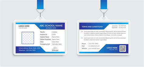 Blue school id card template design 6936001 Vector Art at Vecteezy