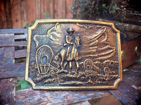 Western Belt Buckle for Men, Brass Belt Buckle Vintage, Western Gift for Men