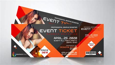 All Night Party Event Ticket Design Free Psd – GraphicsFamily