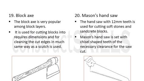 Masonry Tools And Their Uses With Pictures - PictureMeta