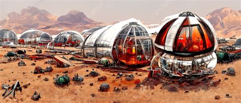 Mars colony, conceptual illustration - Stock Image - C056/4308 - Science Photo Library