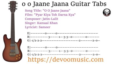 O O Jaane Jaana Guitar Tabs Easy GU1TAR Tabs - GUITAR KNOWLEDGE