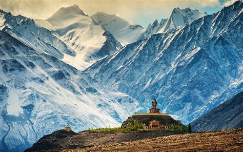 Buddha, Nature, Landscape, Architecture, Trees, Building, Himalayas, India, Monastery, Buddhism ...