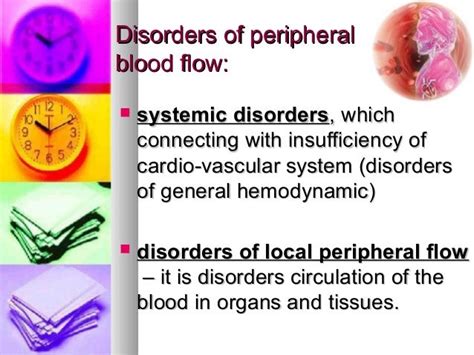 Typical disorders of peripheral blood flow