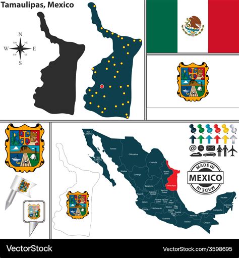 Map tamaulipas Royalty Free Vector Image - VectorStock