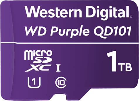 Western Digital Purple QD101 microSDXC Class 10 UHS-I U1 1TB • Pris