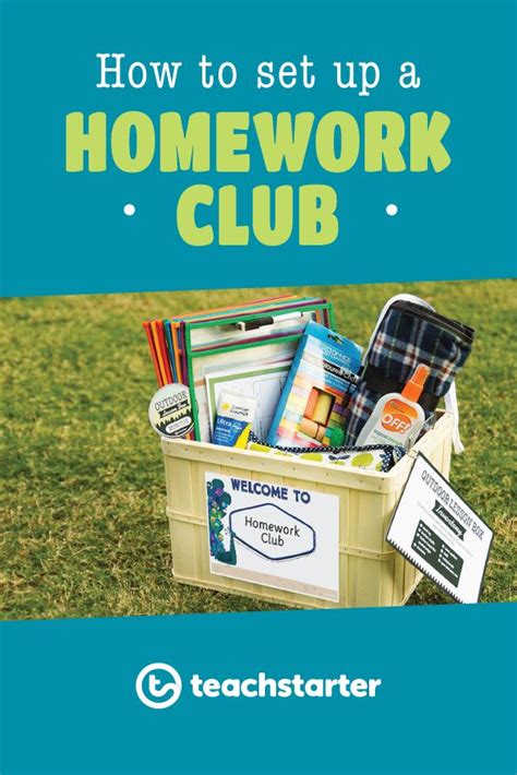 a basket filled with school supplies sitting on top of a grass covered ...