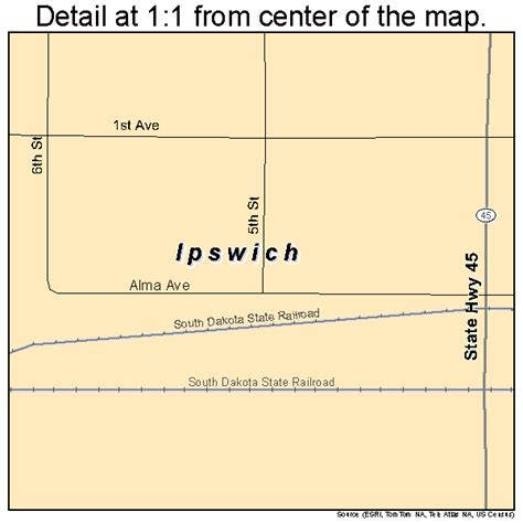 Ipswich South Dakota Street Map 4631860