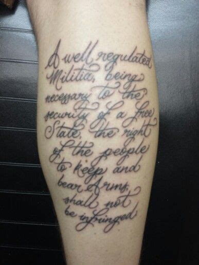 My new 2nd Amendment Tattoo, done on my right calf. | TATTOOS ...