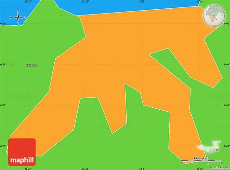 Political Simple Map of Entebbe Municipality