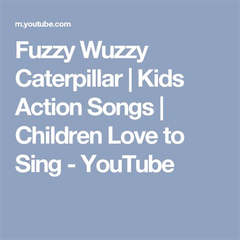 Fuzzy Wuzzy Caterpillar | Kids Action Songs | Children Love to Sing ...