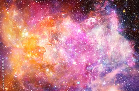 Artistic Abstract Multicolored Smooth Bright Nebula Galaxy in a Space ...