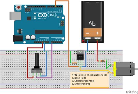 Control DC motor with NPN transistor & Arduino PWM - Hackster.io