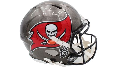 Tom Brady Bucs Helmet with Digital Signature - CharityStars