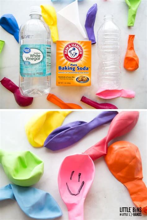 Baking Soda and Vinegar Balloon Experiment - Little Bins for Little Hands