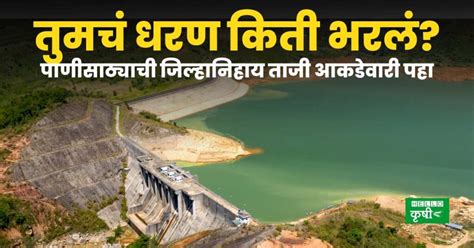 Maharashtra Dam Water Level Today । महाराष्ट्रातील 'ही' मोठी धरणे 100 टक्के भरत आलीयेत, पहा ...