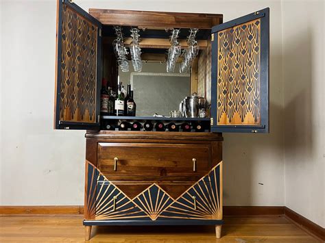 Bar Cabinet Inspired by Art Deco SOLD - Etsy