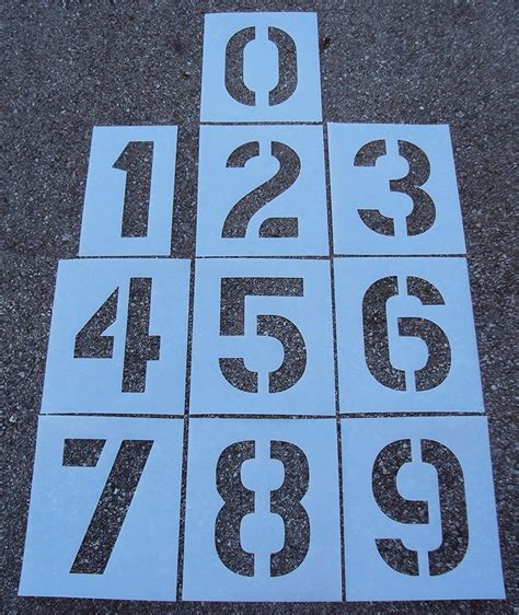 12" x 8" Parking Lot Number Stencils Kit - 12 Inch - 60 Mil - (1/16 ...