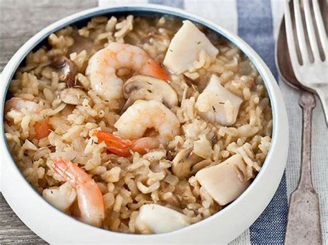 Shrimp and Bay-Scallop Risotto with Mushrooms Recipe | Recipe | Risotto recipes, Scallop risotto ...