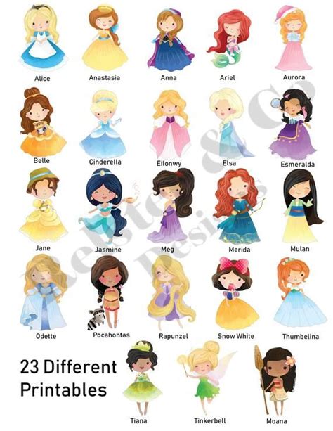 Princess Prints Nursery Prints Wall Decor Bedroom Art Set - Etsy | Disney princess art, Disney ...