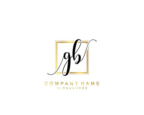 Initial GB beauty monogram and elegant logo design, handwriting logo of ...