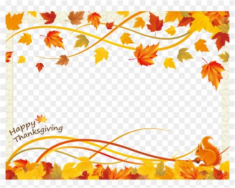 Thanksgiving Day Frame - Vector Fall Leaf Border - Free Transparent PNG ...