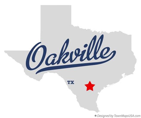 Map of Oakville, TX, Texas