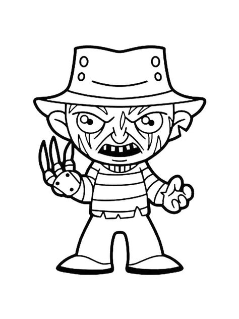 Chibi Freddy Krueger coloring page - Download, Print or Color Online for Free