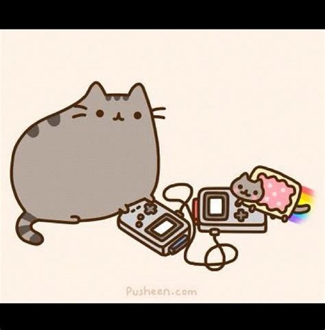 Pusheen the Cat and Nyan Cat playing video games x) | Pusheen, Nyan cat, Cat playing