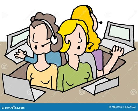 Busy Call Center Operators Stock Image | CartoonDealer.com #43860001