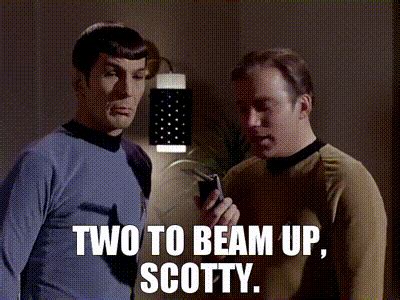 YARN | Two to beam up, Scotty. | Star Trek (1966) - S02E26 Assignment: Earth | Video gifs by ...