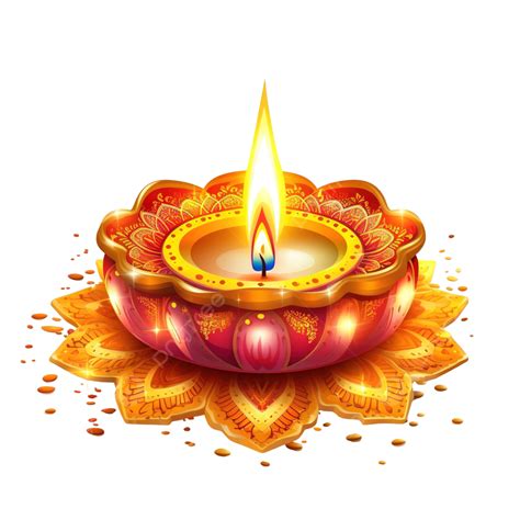 Illustration Of Diya, Lighting Decoration In Diwali Deepavali India Festival Of Lights, Diwali ...