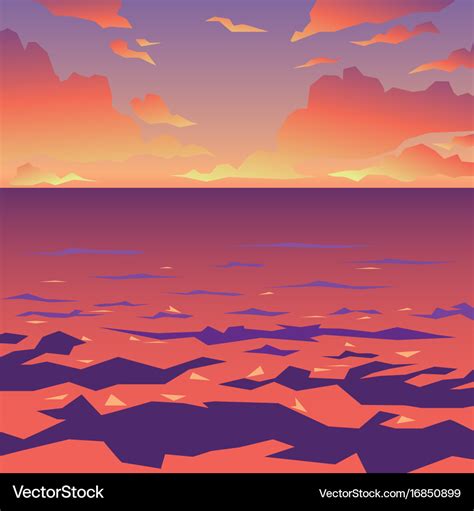 Sea or ocean landscape sunset Royalty Free Vector Image