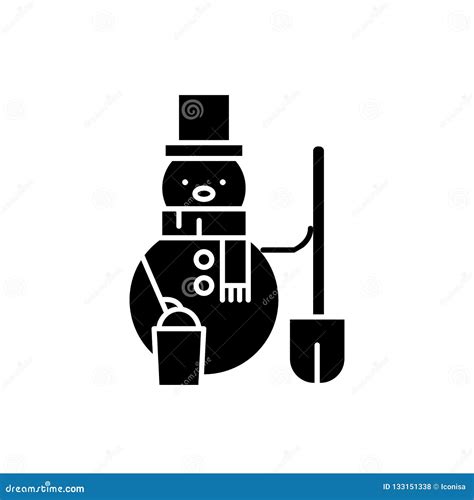 Snowman Black Icon, Vector Sign On Isolated Background. Snowman Concept Symbol, Illustration ...