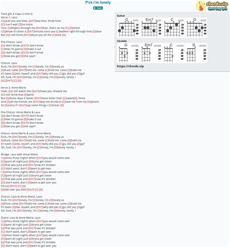 Chord: f*ck i'm lonely - Lauv - tab, song lyric, sheet, guitar, ukulele ...