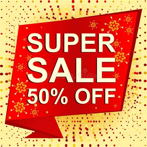 Big Winter Sale Poster with SUPER SALE 50 PERCENT OFF Text. Advertising ...